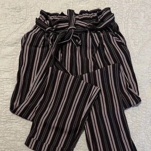Forever 21 Black and Pink Striped Pants